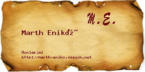 Marth Enikő névjegykártya